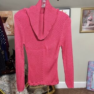 Jones New York Dark Pink Cowl Neck Rayon Blend Weighty Sweater Call Out Size M